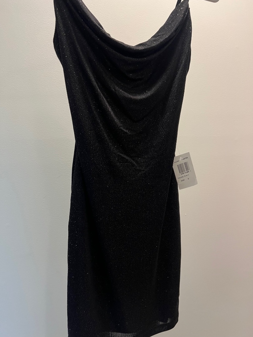 NWT Black Juniors Size 0 XXS Spaghetti Strap Stretch Slinky Roller Glitter Dress